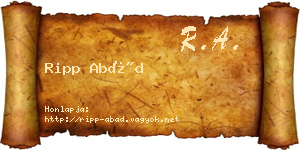 Ripp Abád névjegykártya